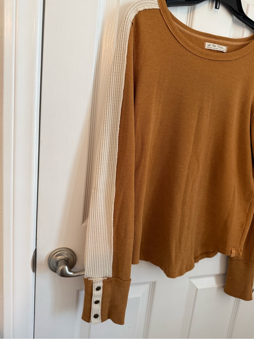 We The Free Waffle-Knit Pullover in Camel - Picture 3 of 8